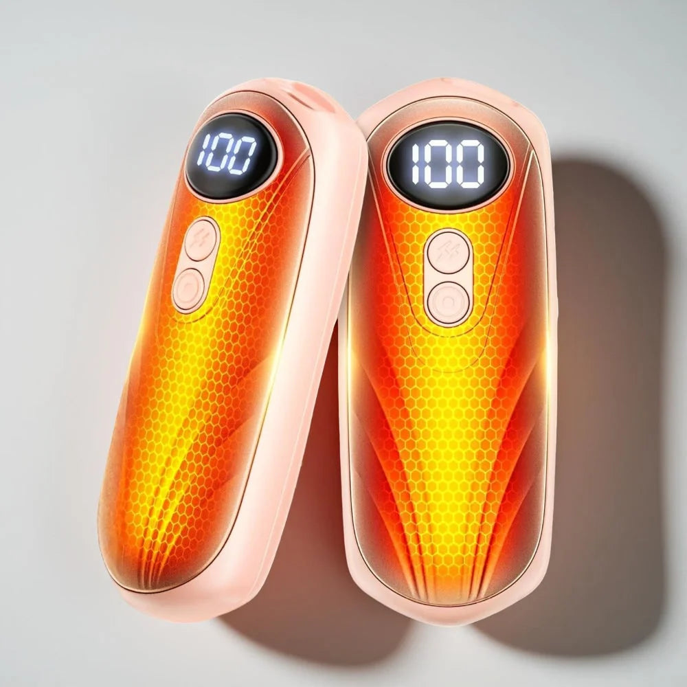 Hand Warmers Rechargeable Pair Adjustable Heat Digital Display