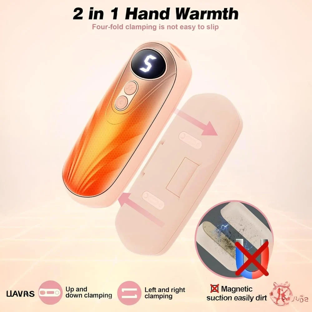Hand Warmers Rechargeable Pair Adjustable Heat Digital Display