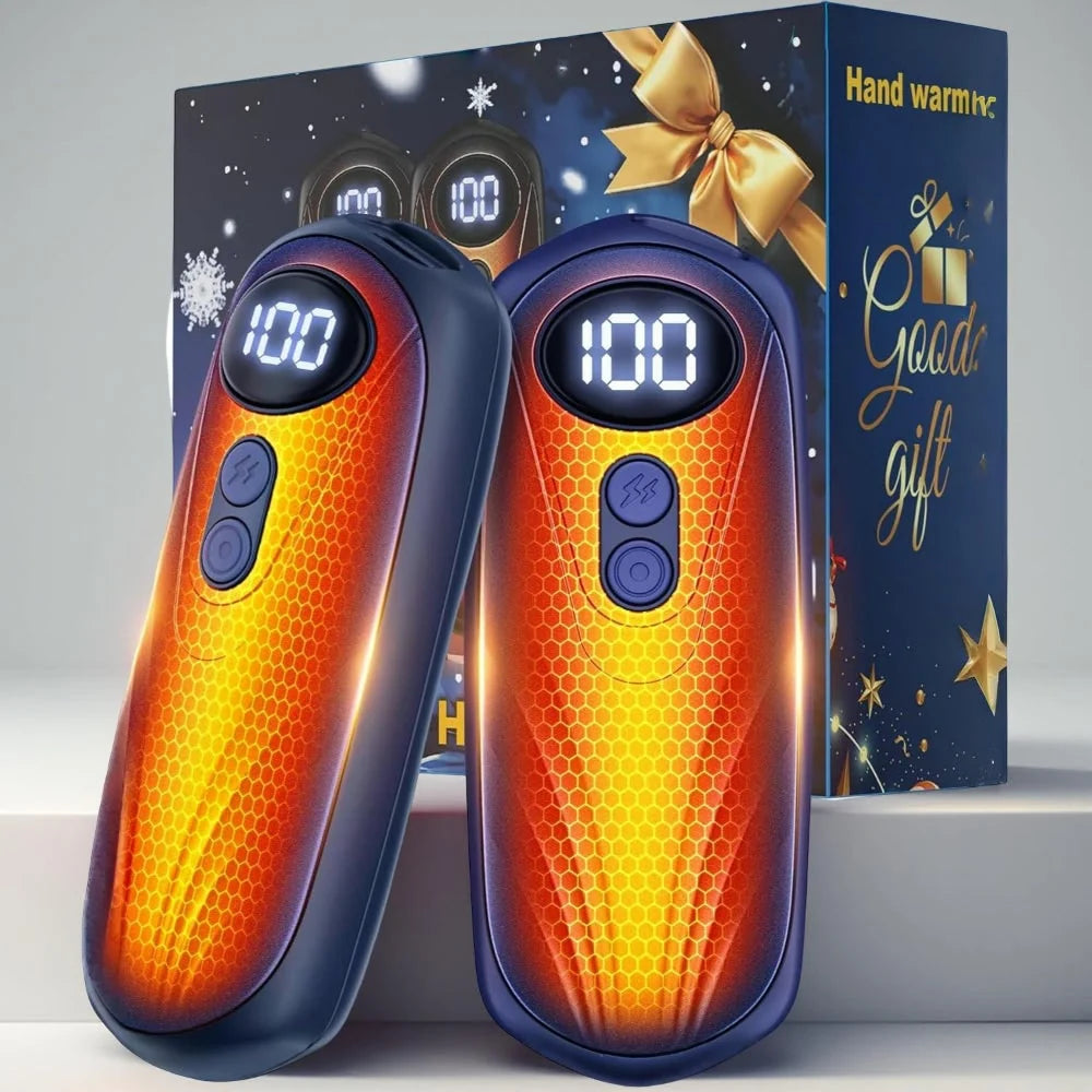 Hand Warmers Rechargeable Pair Adjustable Heat Digital Display