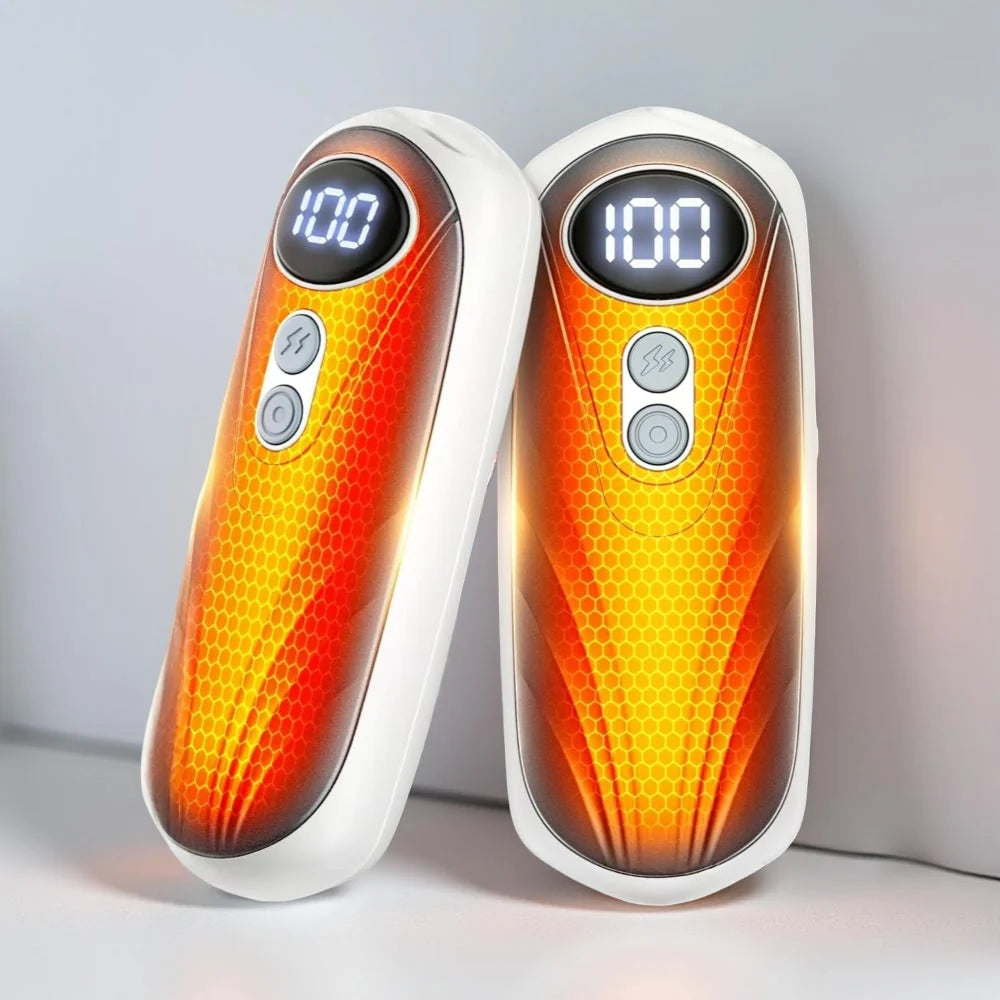 Hand Warmers Rechargeable Pair Adjustable Heat Digital Display