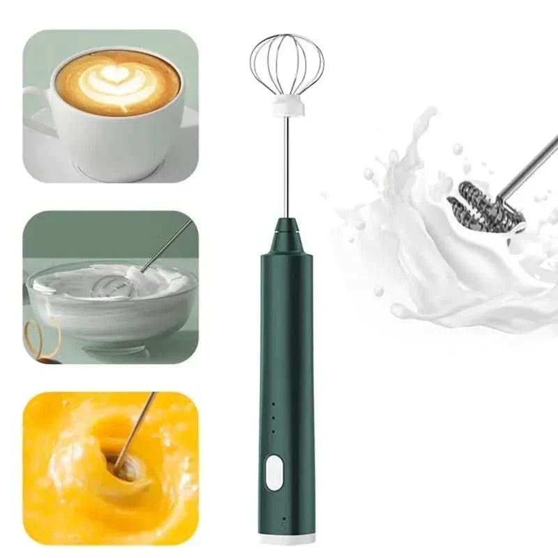 Handheld Milk Frother 3-Speed USB-Rechargeable Stainless Steel Whisks