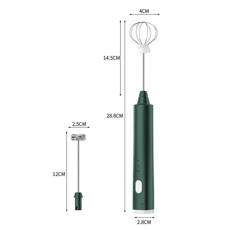 Handheld Milk Frother 3-Speed USB-Rechargeable Stainless Steel Whisks