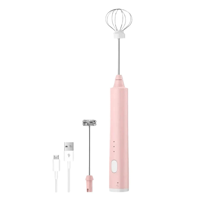 Handheld Milk Frother 3-Speed USB-Rechargeable Stainless Steel Whisks