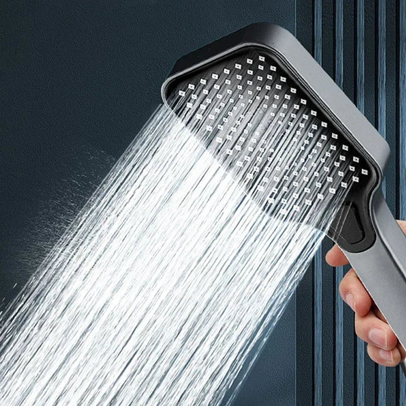 Handheld Shower Head 4 Spray Modes Pressure-Boosting Self-Cleaning Nozzles