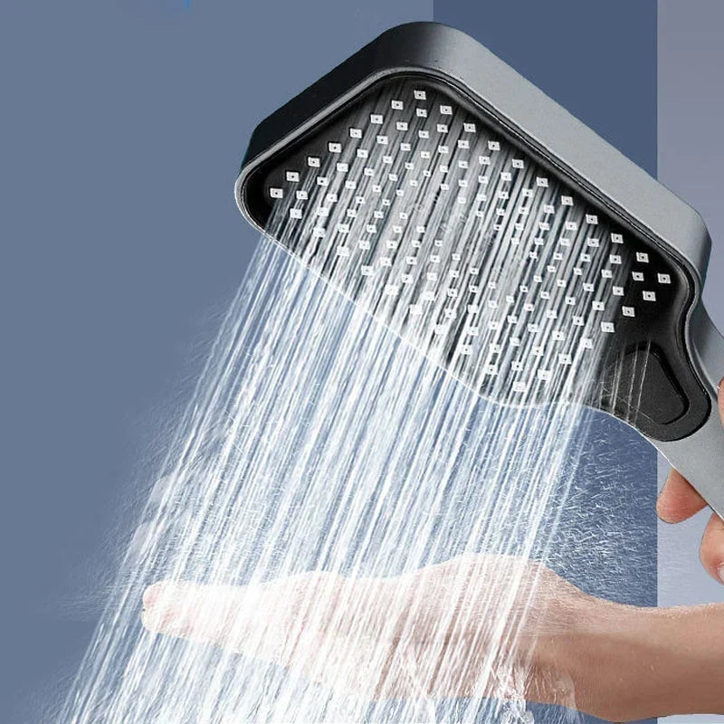 Handheld Shower Head 4 Spray Modes Pressure-Boosting Self-Cleaning Nozzles