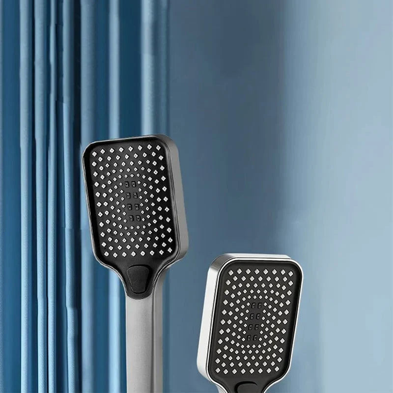 Handheld Shower Head 4 Spray Modes Pressure-Boosting Self-Cleaning Nozzles