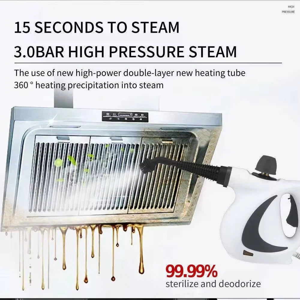 Handheld Steam Cleaner High-Pressure Chemical-Free 4 Attachments