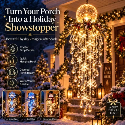Hanging Christmas Lights Cascading LED Crystal Accents
