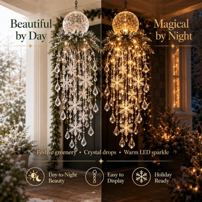 Hanging Christmas Lights Cascading LED Crystal Accents