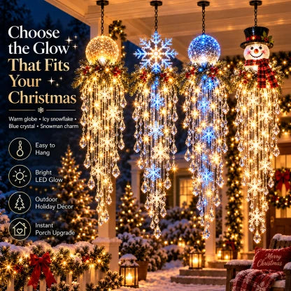 Hanging Christmas Lights Cascading LED Crystal Accents