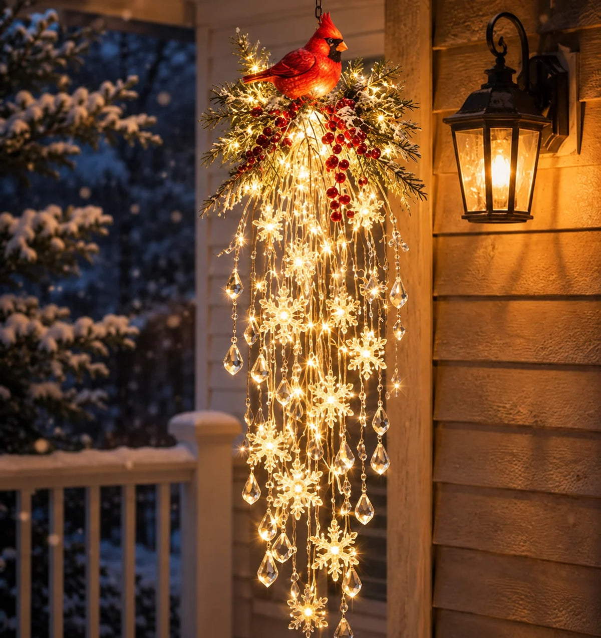 Hanging Christmas Lights Cascading LED Crystal Accents