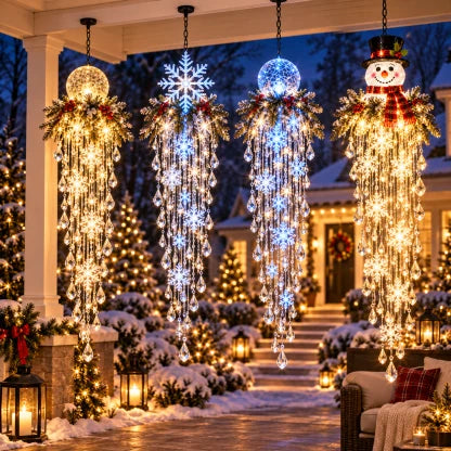 Hanging Christmas Lights Cascading LED Crystal Accents