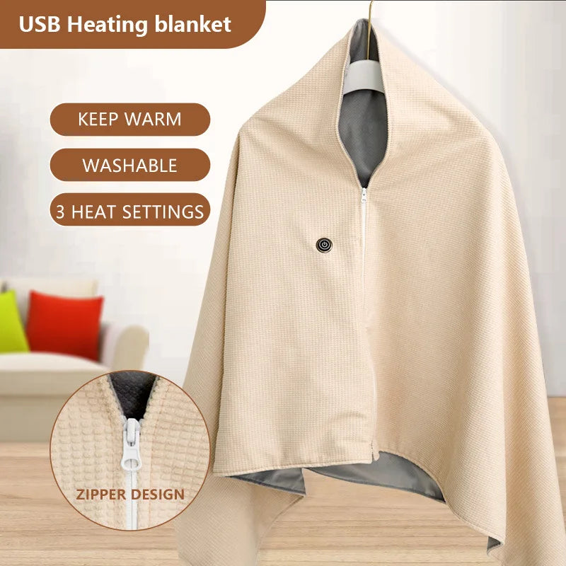 Heated Blanket USB-Powered 8-Zone Heating Soft Fleece