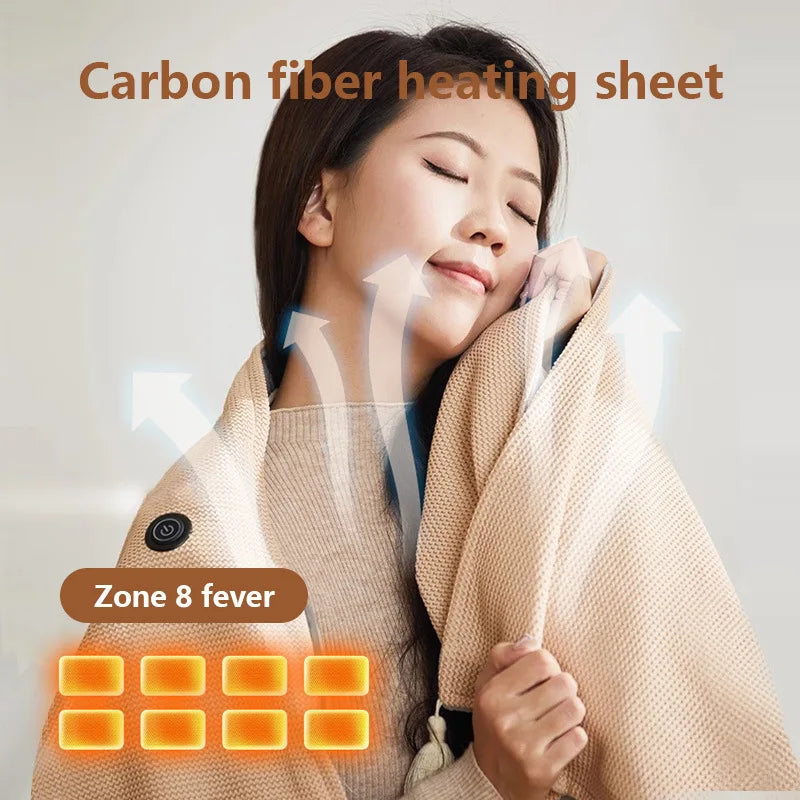 Heated Blanket USB-Powered 8-Zone Heating Soft Fleece