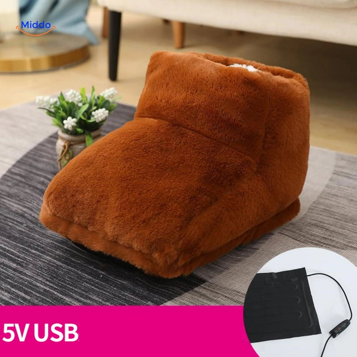 Heated Foot Warmer USB-Powered Plush Non-Slip Base