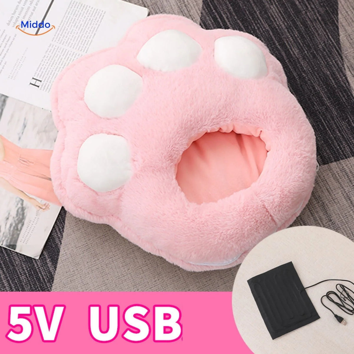 Heated Foot Warmer USB-Powered Plush Non-Slip Base