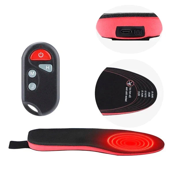 Heated Insoles Rechargeable Wireless Remote 3 Heat Settings