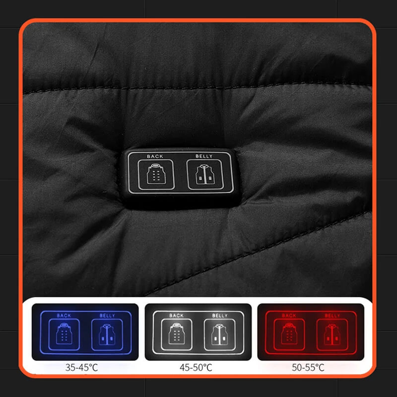 Heated Vest Graphene Heating Zones USB Powered Adjustable Heat Levels