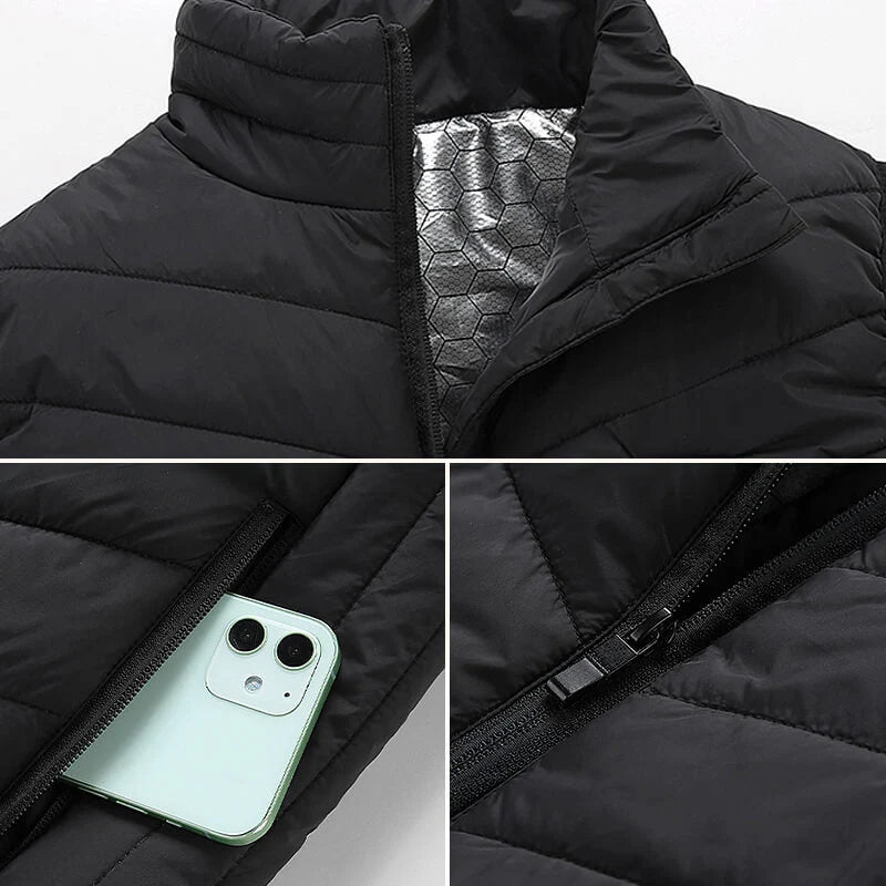 Heated Vest Graphene Heating Zones USB Powered Adjustable Heat Levels