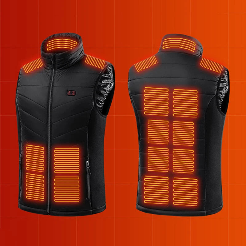 Heated Vest Graphene Heating Zones USB Powered Adjustable Heat Levels
