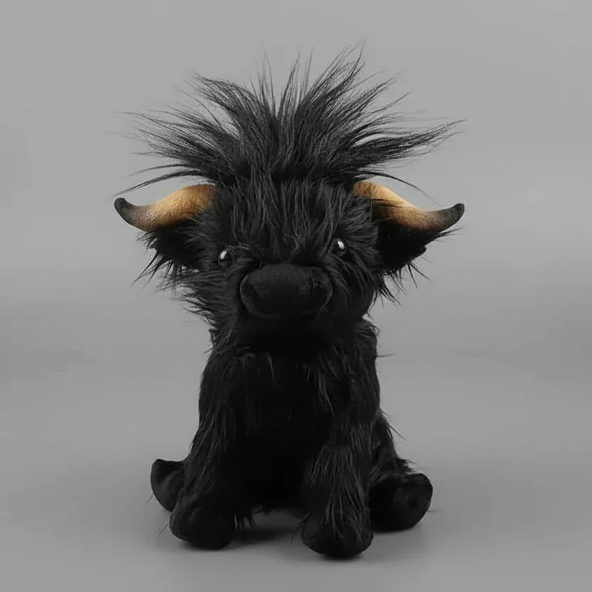 Highland Cow Plush Toy Super-Soft Shaggy Mane 9.8-Inch