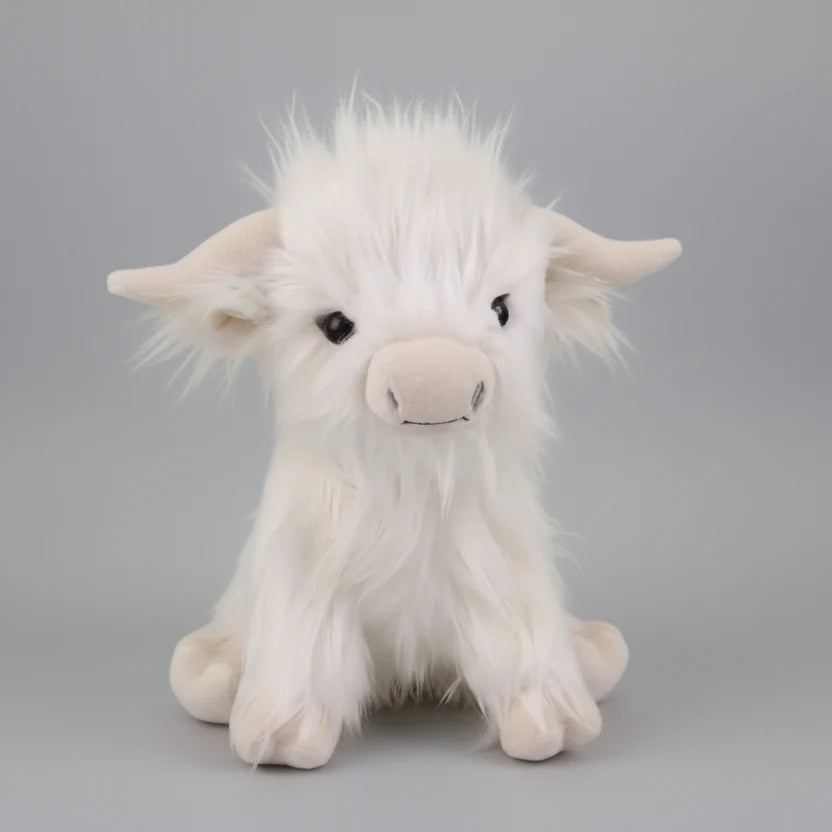 Highland Cow Plush Toy Super-Soft Shaggy Mane 9.8-Inch