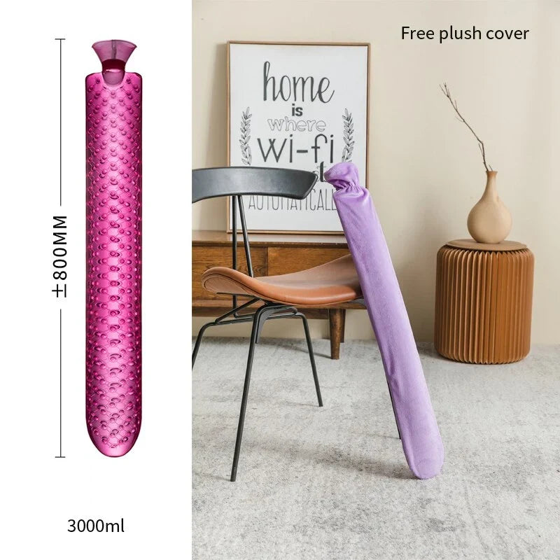 Hot Water Bottle Extra-Long Soft Insulating Cover Leak-Resistant Closure