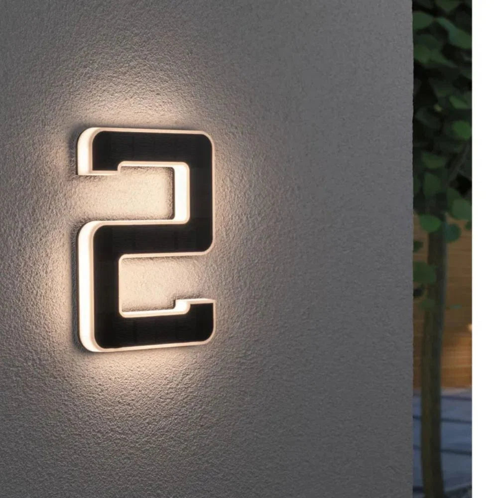 House Number Light Solar Powered Warm White LED Dusk Sensor Weather-Resistant
