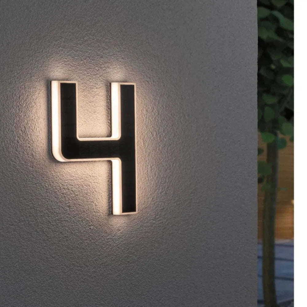 House Number Light Solar Powered Warm White LED Dusk Sensor Weather-Resistant