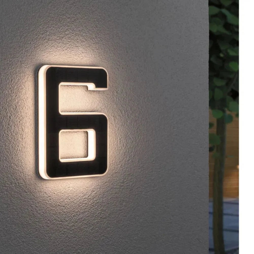 House Number Light Solar Powered Warm White LED Dusk Sensor Weather-Resistant