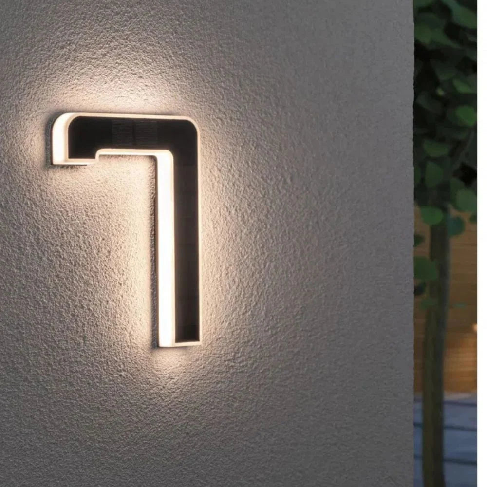 House Number Light Solar Powered Warm White LED Dusk Sensor Weather-Resistant