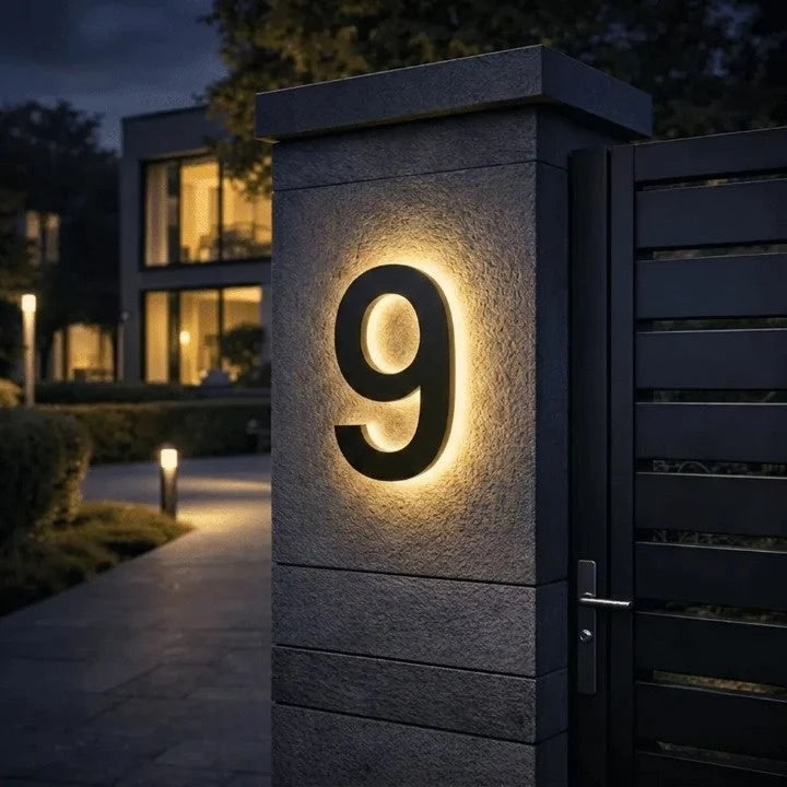 House Number Sign LED Backlit IP68 Waterproof