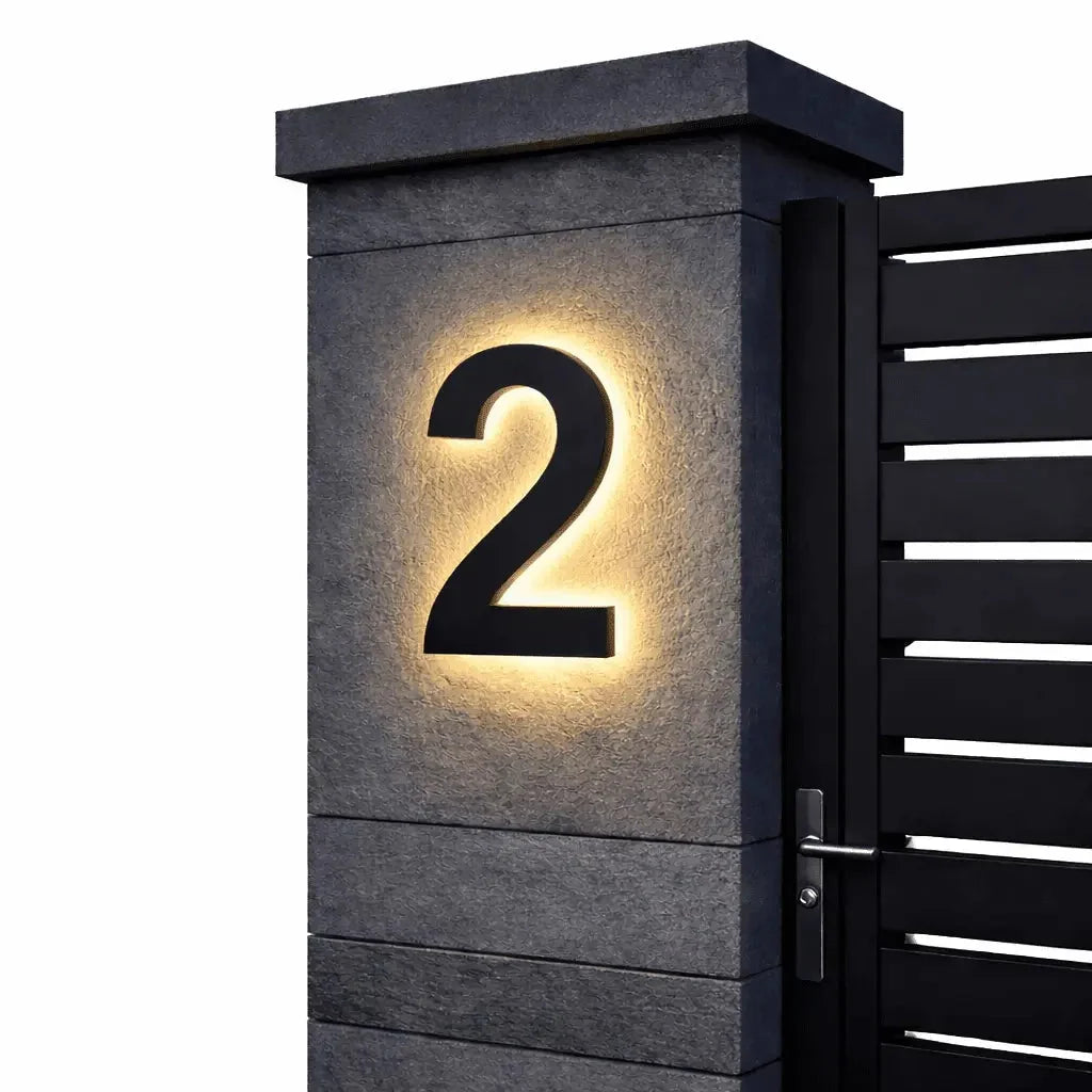 House Number Sign LED Backlit IP68 Waterproof