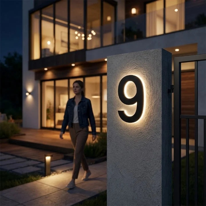 House Number Sign LED Backlit IP68 Waterproof