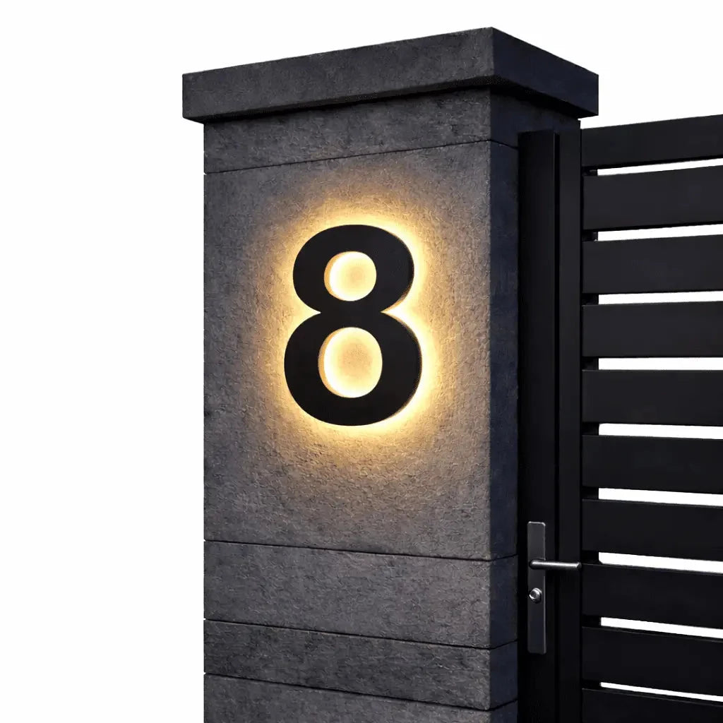 House Number Sign LED Backlit IP68 Waterproof