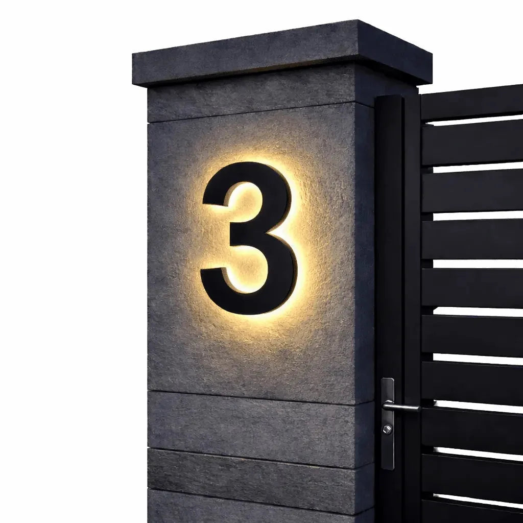 House Number Sign LED Backlit IP68 Waterproof