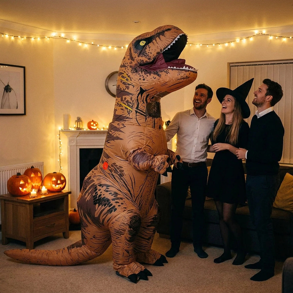 Inflatable T-Rex Costume Built-In Fan Adult Fit