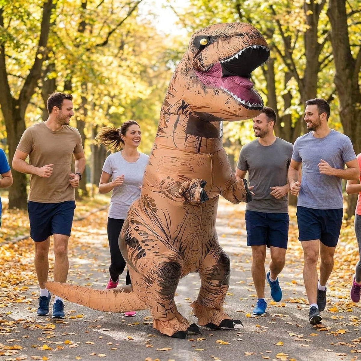 Inflatable T-Rex Costume Built-In Fan Adult Fit