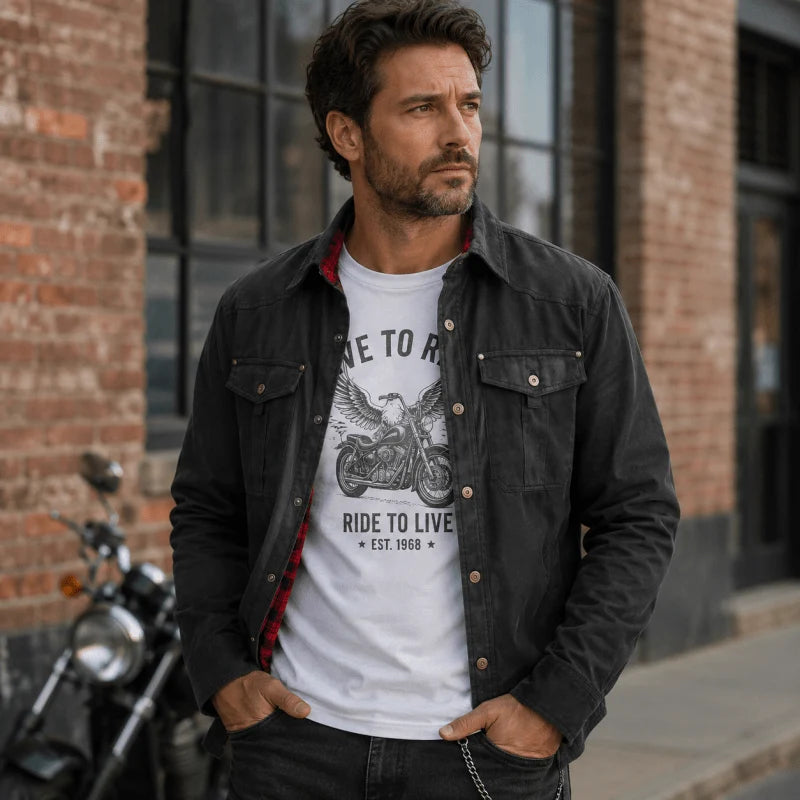 Jacket Lightweight Button-Up Plaid Lining