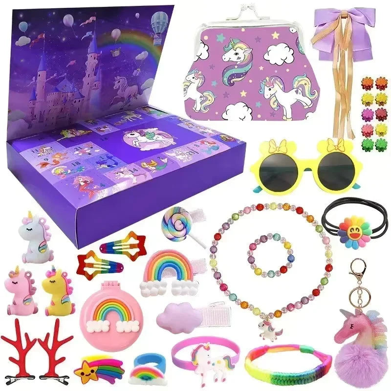 Jewelry Advent Calendar Ocean-Themed 24-Piece Jewelry & Hairpin Set