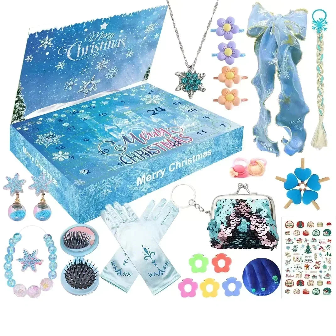 Jewelry Advent Calendar Ocean-Themed 24-Piece Jewelry & Hairpin Set