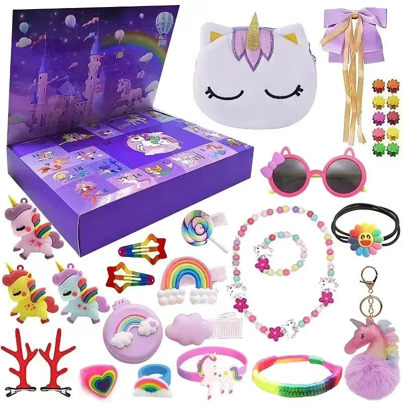Jewelry Advent Calendar Ocean-Themed 24-Piece Jewelry & Hairpin Set