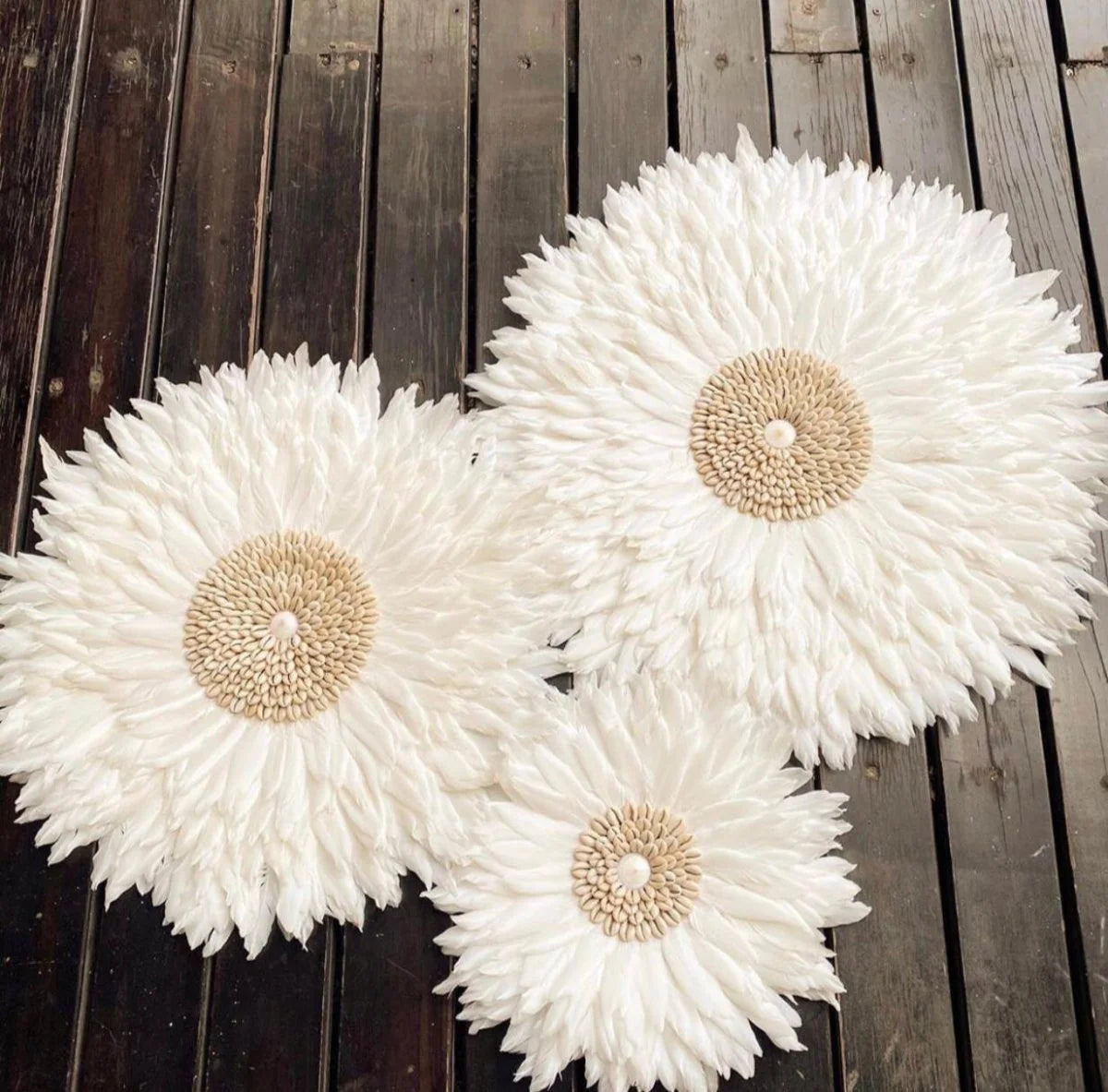 Juju Hat Wall Decor Handcrafted Feathers Shells & Stones
