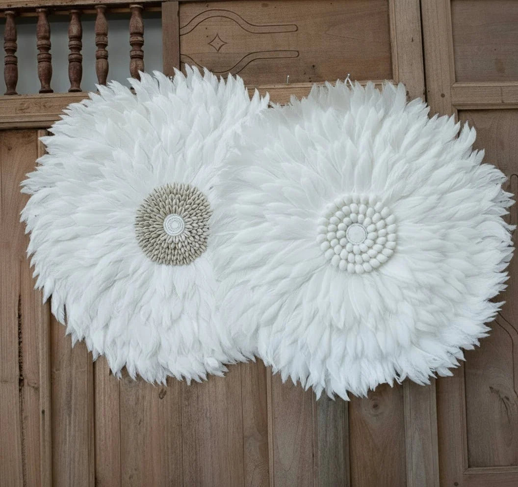 Juju Hat Wall Decor Handcrafted Feathers Shells & Stones