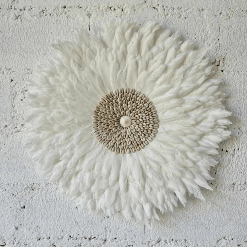 Juju Hat Wall Decor Handcrafted Feathers Shells & Stones