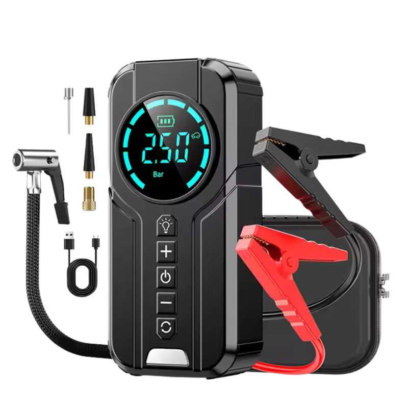 Jump Starter & Tire Inflator PSI & Battery Display
