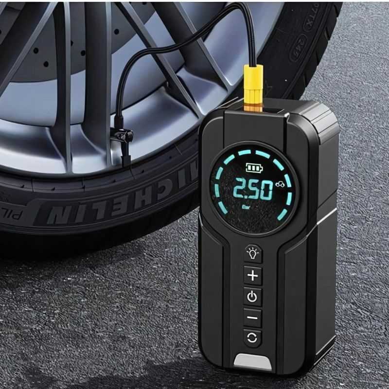 Jump Starter & Tire Inflator PSI & Battery Display