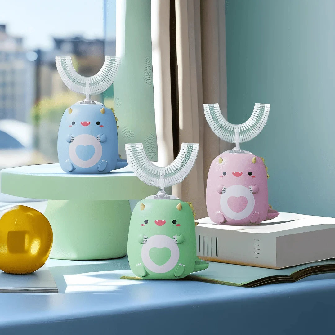 Kids' Electric Toothbrush 360° Silicone Dinosaur Design