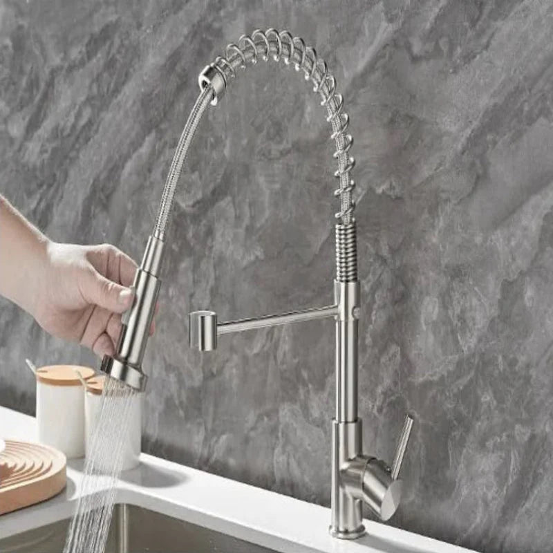 Kitchen Faucet Brass Dual Spout Two Stream Options