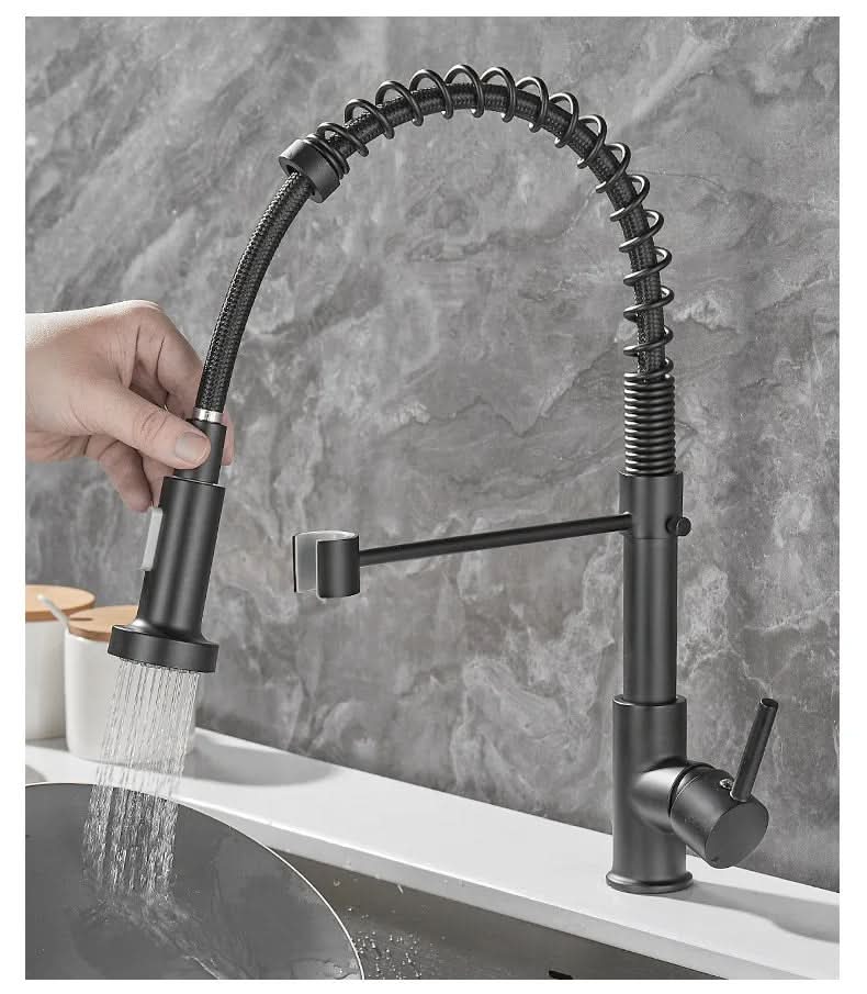 Kitchen Faucet Brass Dual Spout Two Stream Options